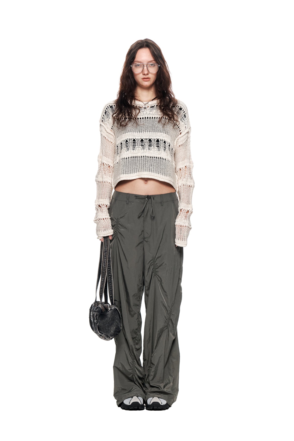 Matinkim Shirring Point Nylon Pants IN Khaki