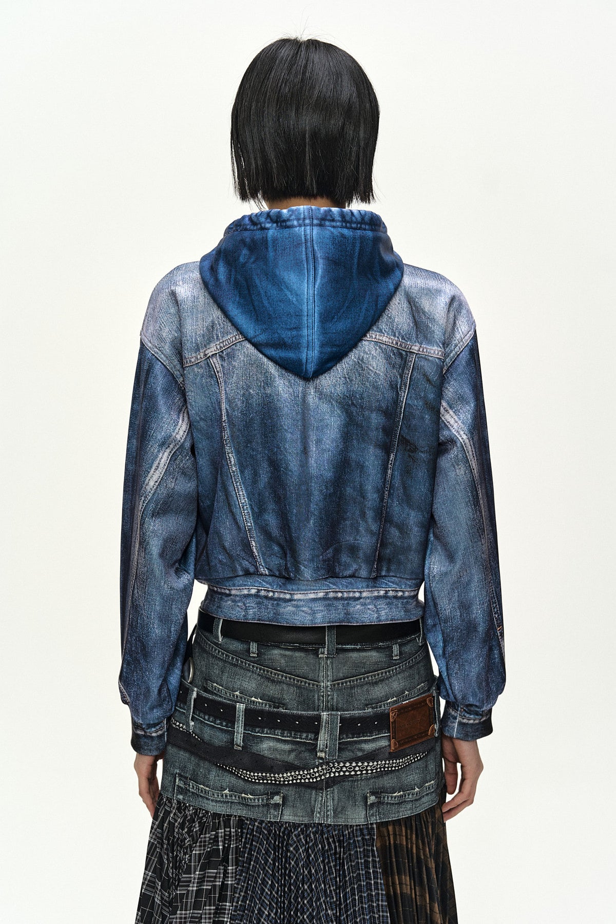 Andersson Bell Denim Layered Trompe L'Oeil Hoodie