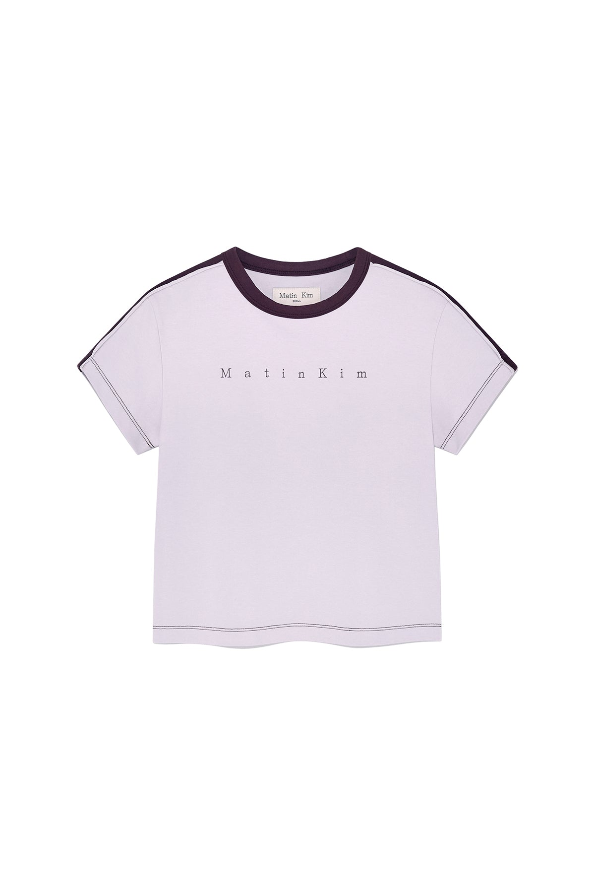 Matinkim Color Line Point Logo Crop Top For Women IN Lilac