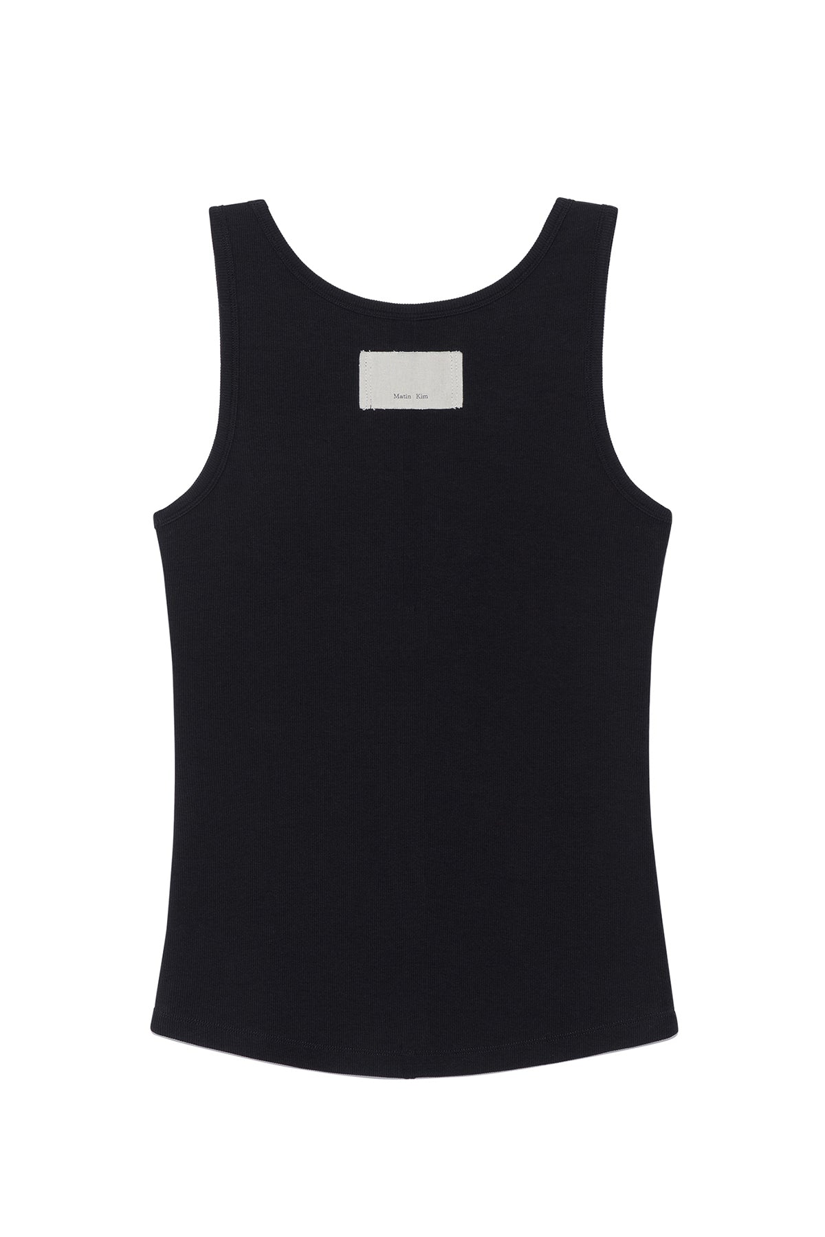 [matinkim] LOGO APPLIQUE SLIM TANK TOP IN BLACK