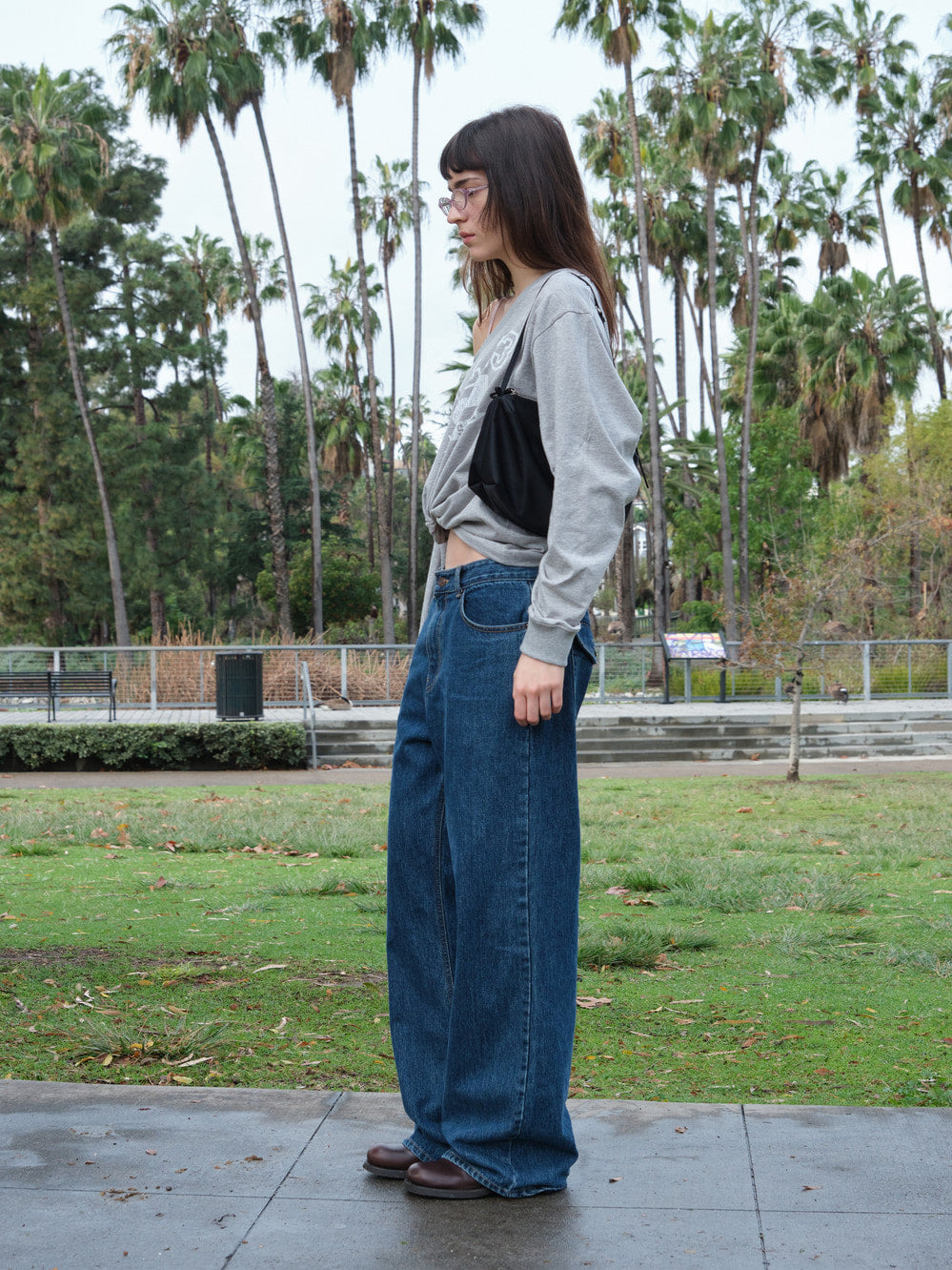 Low Classic Pocket Wide-Leg Jeans Indigo Blue