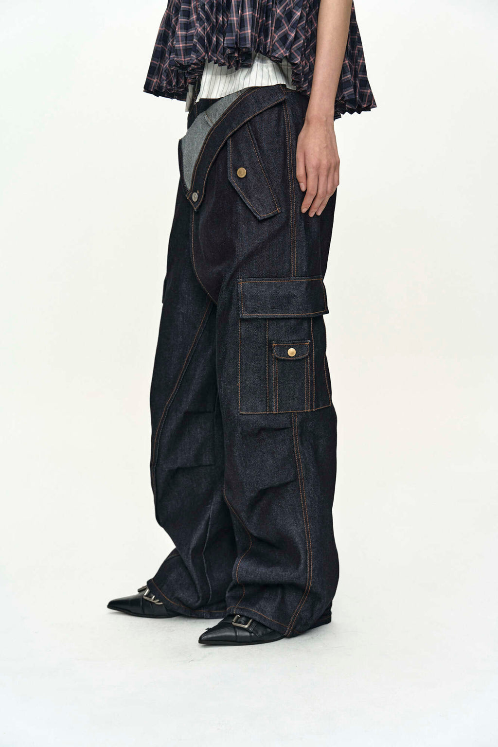 Andersson Bell Rigid Turnover Cargo Jeans