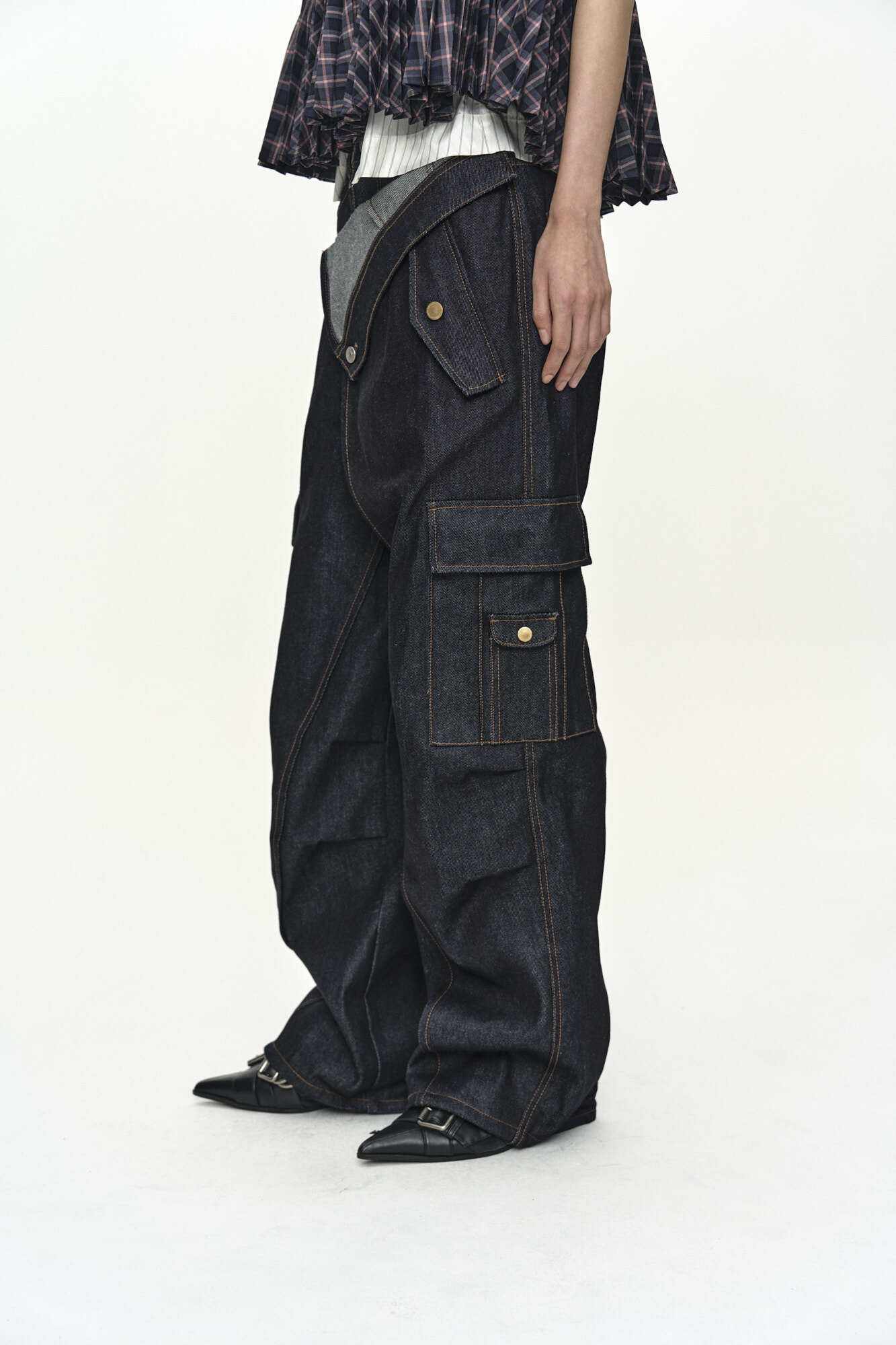 Andersson Bell Rigid Turnover Cargo Jeans