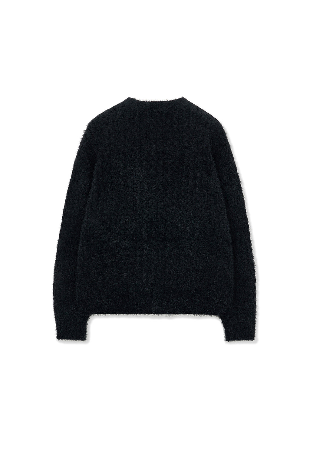 [matinkim] HAIRY CABLE KNIT PULLOVER IN BLACK