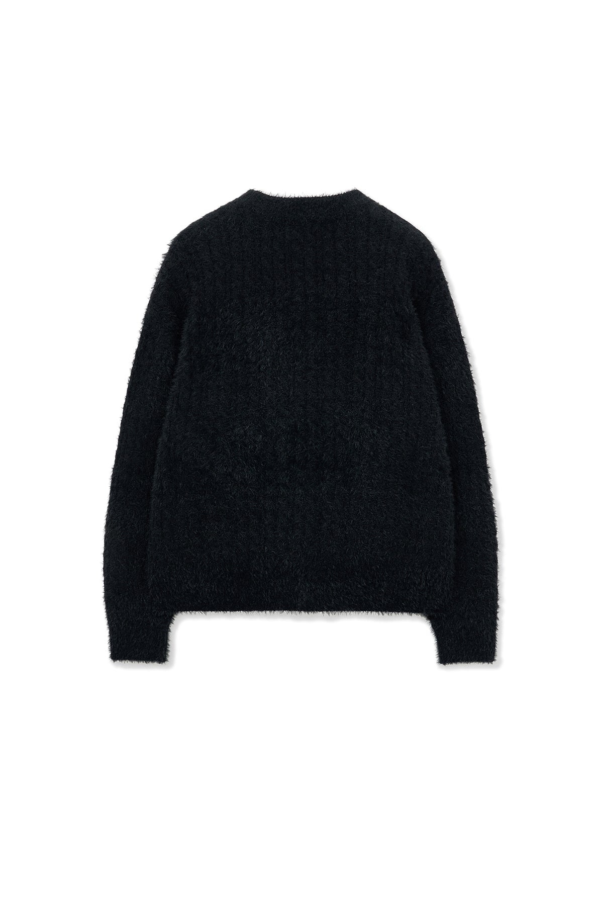 [matinkim] HAIRY CABLE KNIT PULLOVER IN BLACK