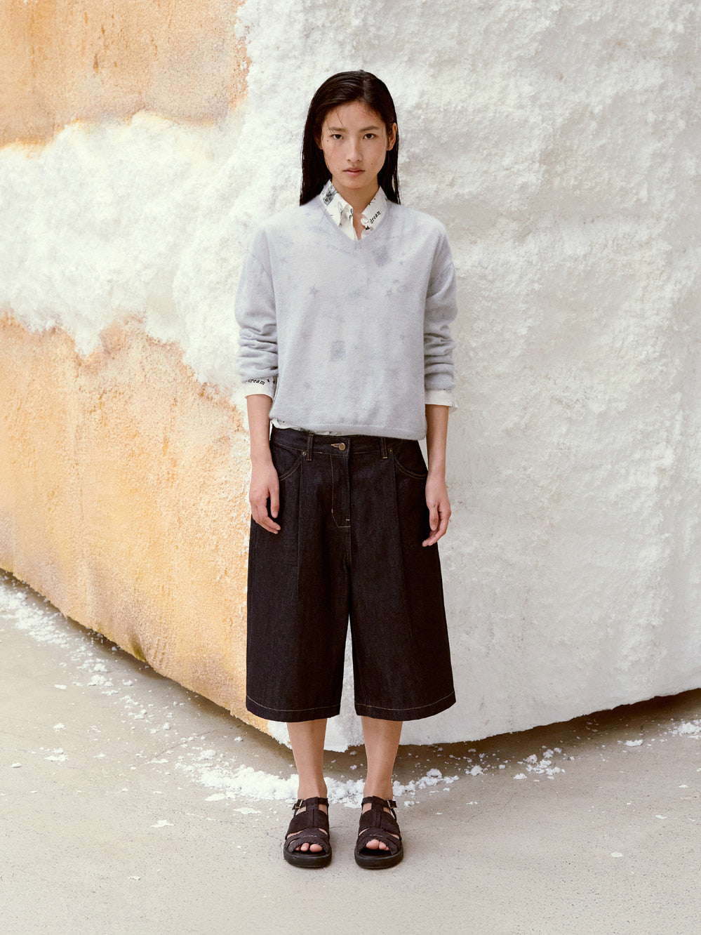 Low Classic Bermuda Denim Pants Dark Blue