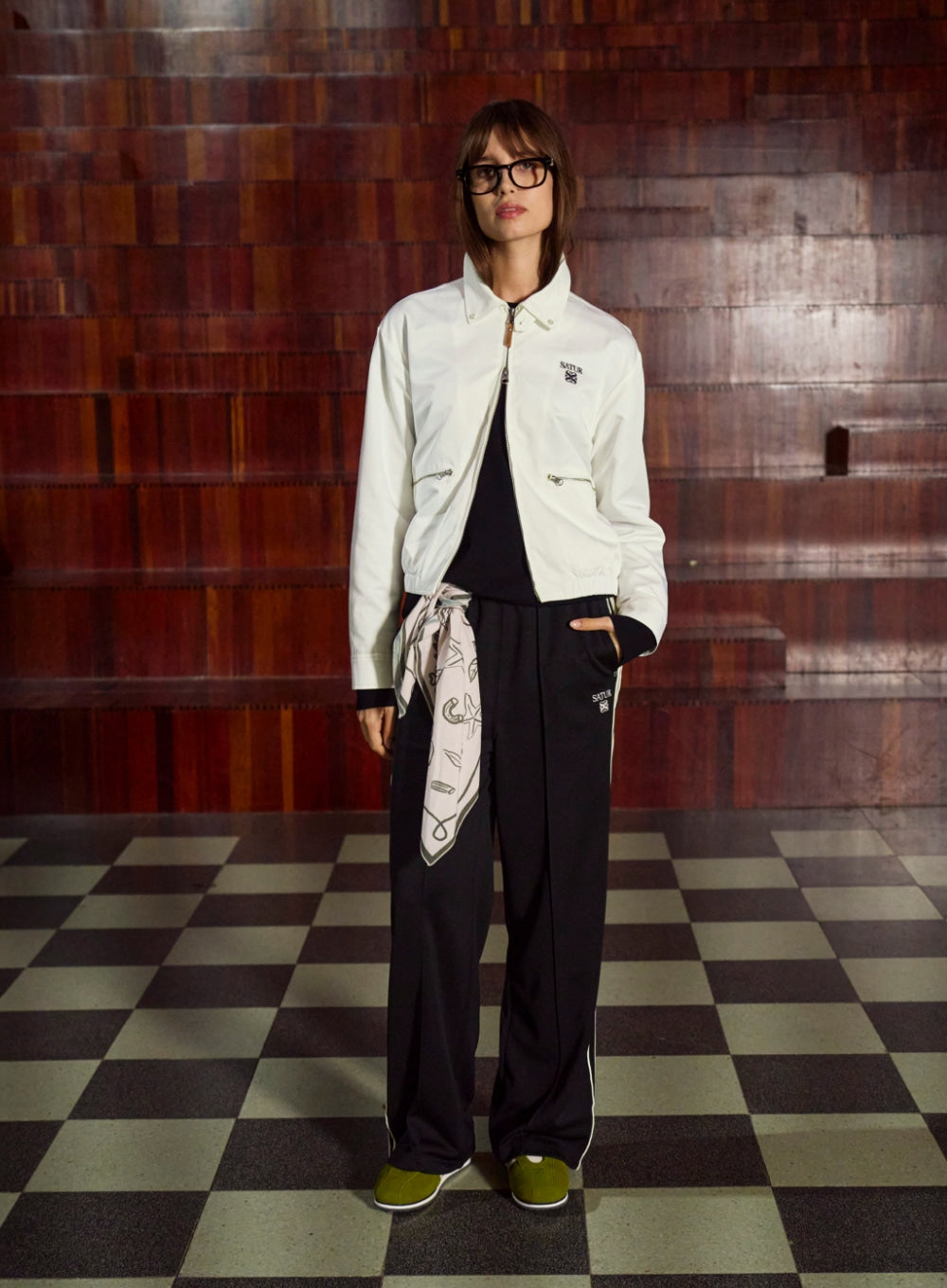 [satur] (W) Essential Lawton Track Pants - Black