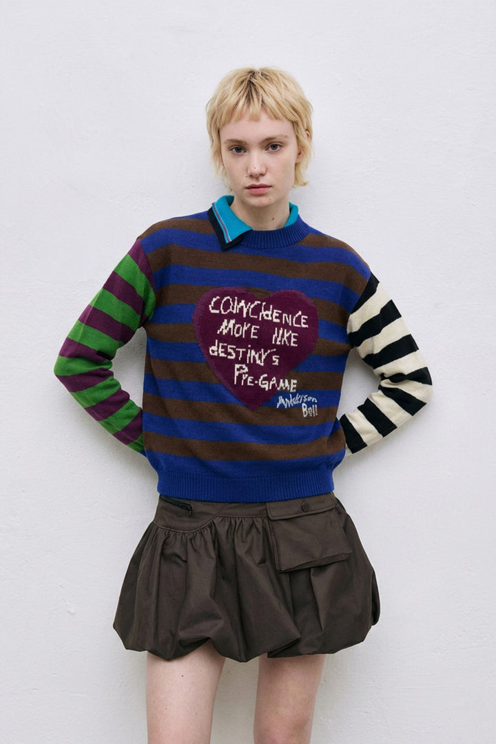 Andersson Bell Girl'S Heart Message Crew-Neck Sweater