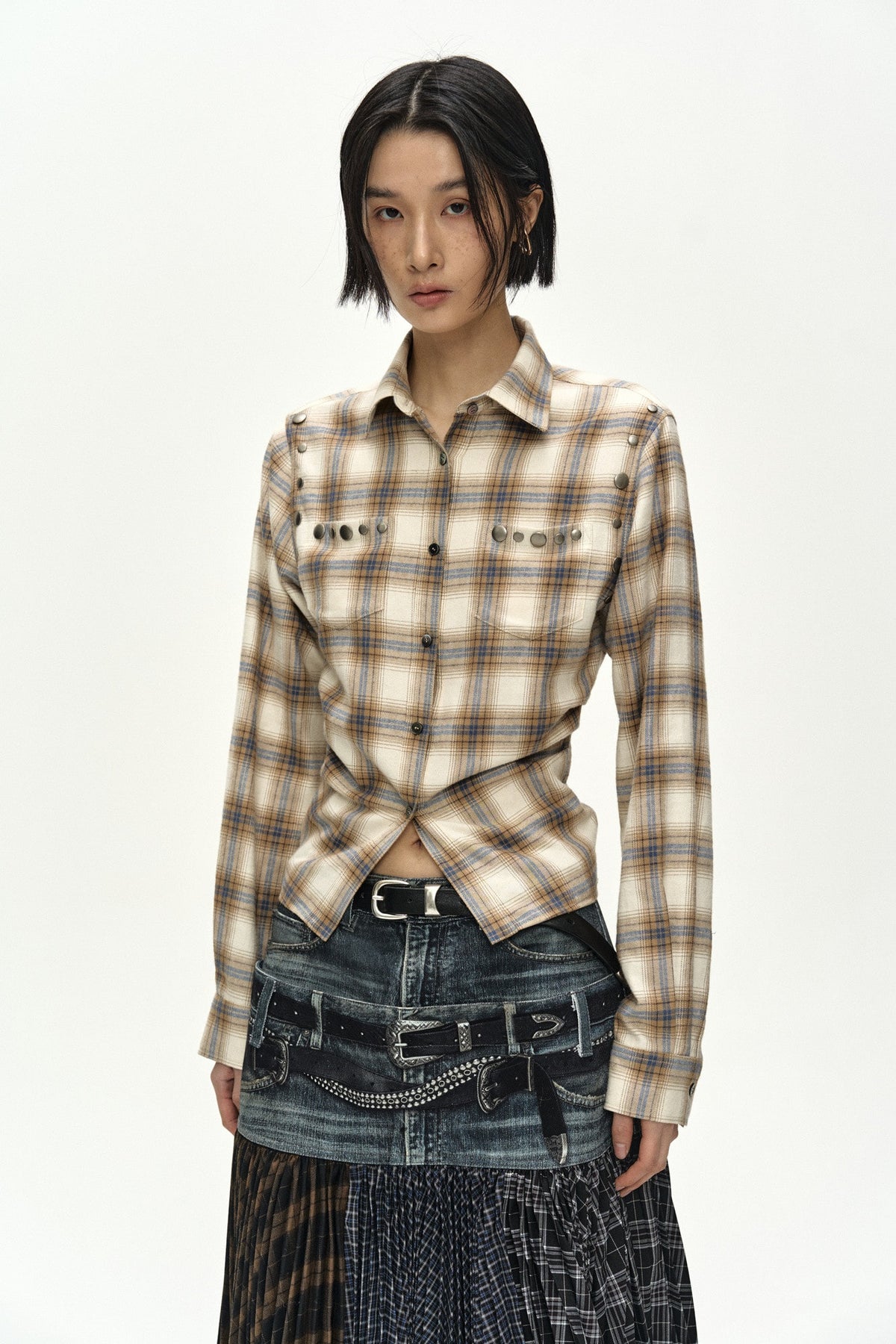 Andersson Bell Check Studded Contour Shirt