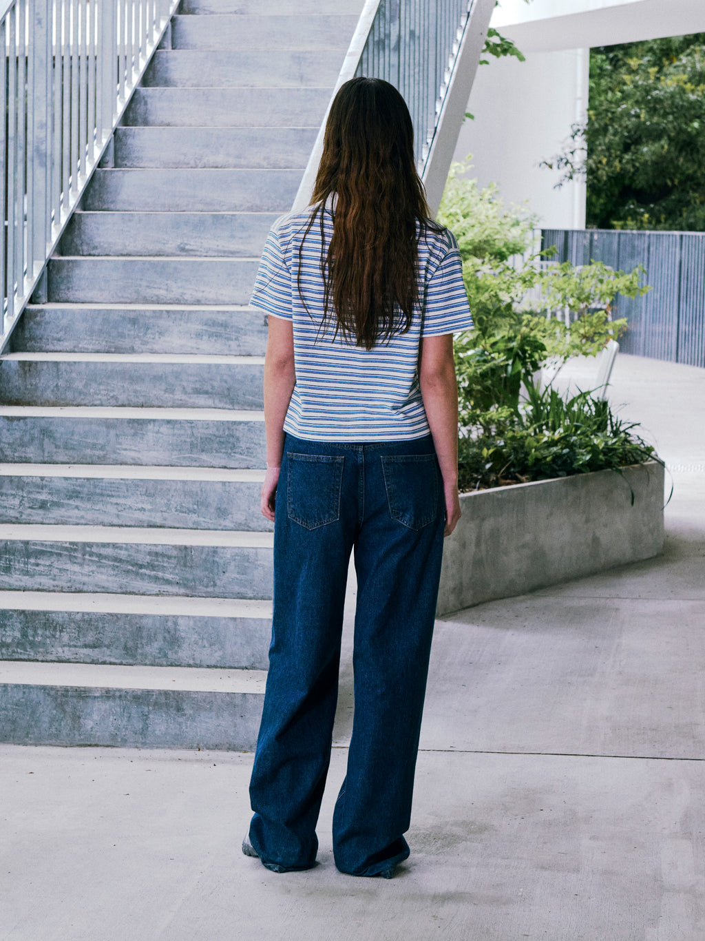 [Low Classic] Striped Polo Sweater_Ivory