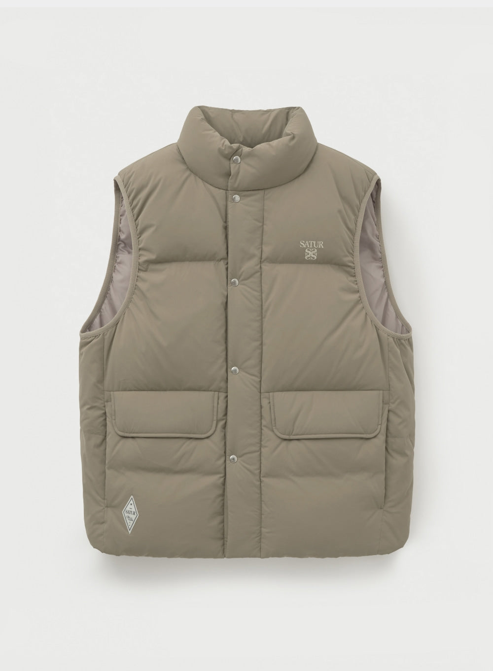 [satur] Apero Pocket Duck Down Padding Vest - Beige