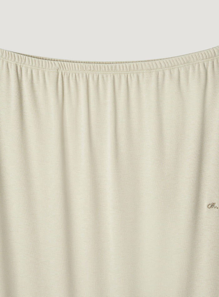 Mango Maniplease York Banding Skirt Milk Beige