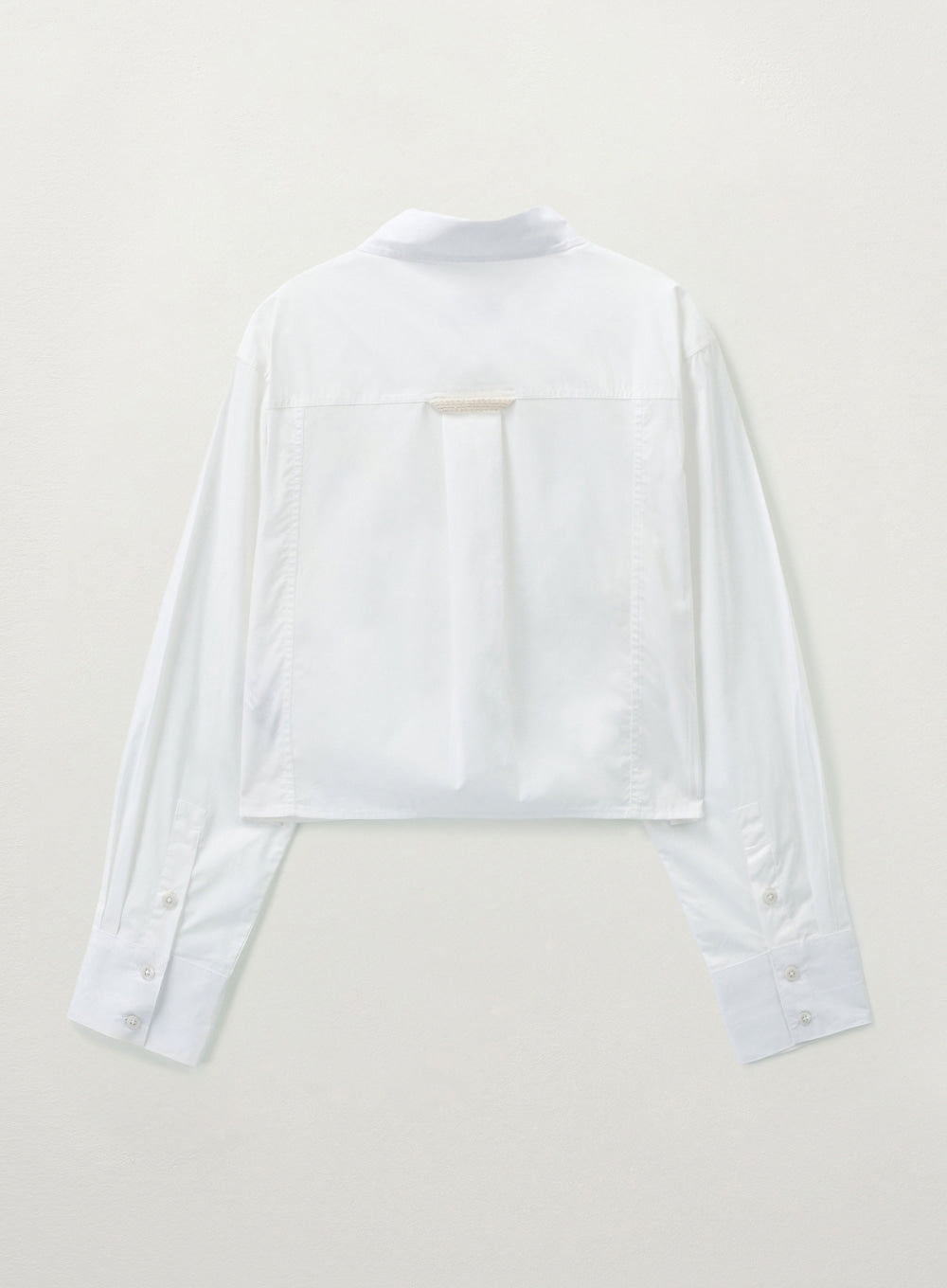 [satur] (W) Barrie Classic Solid Crop shirt - White