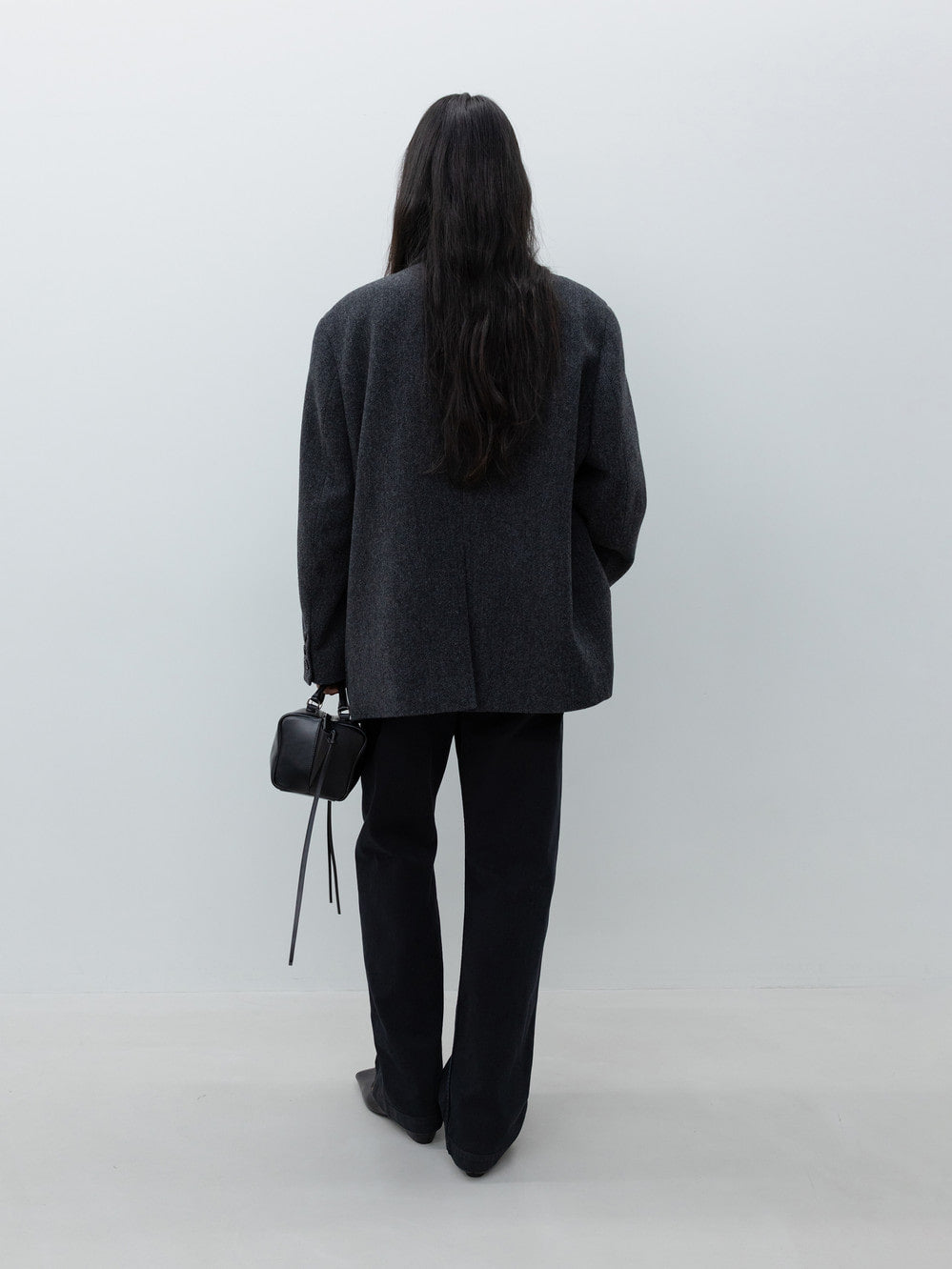 Low Classic Oversized Wool Tailored Jacket Grey