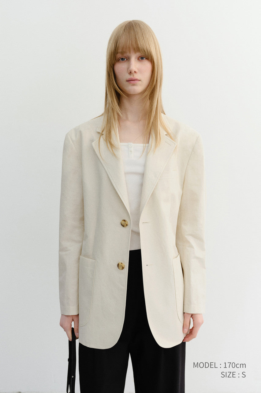Dunst Unisex Classic Linen Jacket Cream