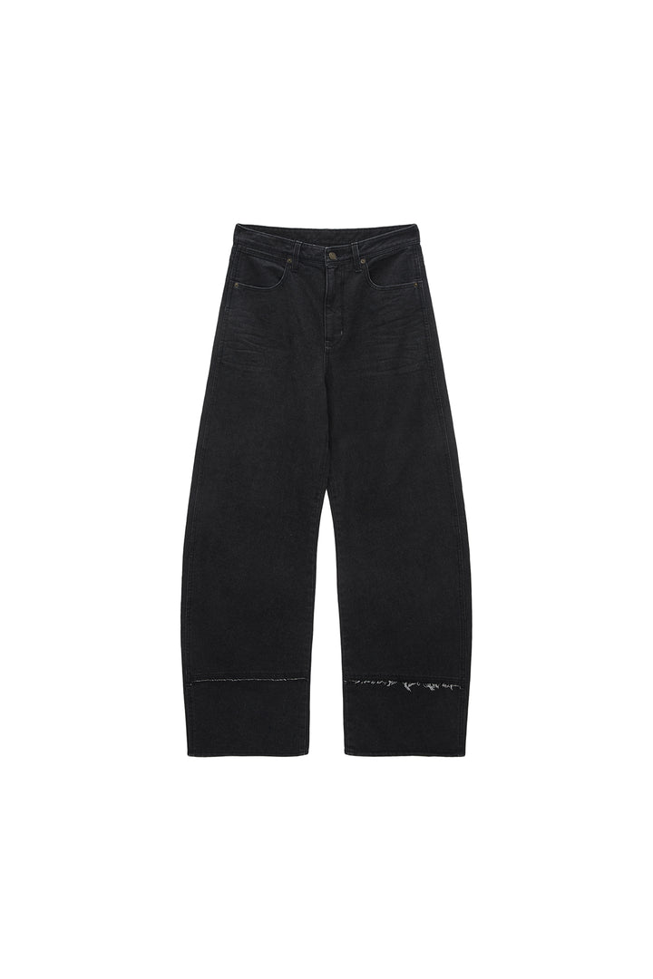 Matinkim Wide Cut Point Denim Pants For Men IN Black