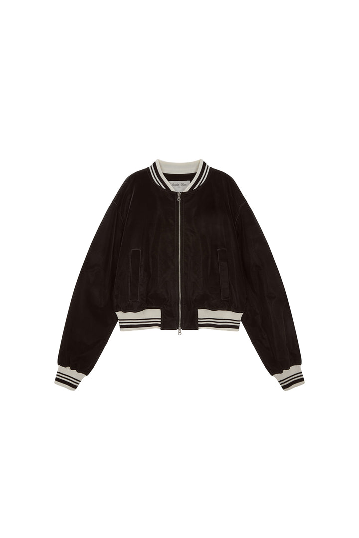 Matinkim Coating Stadium Jumper For Women IN Dark Brown