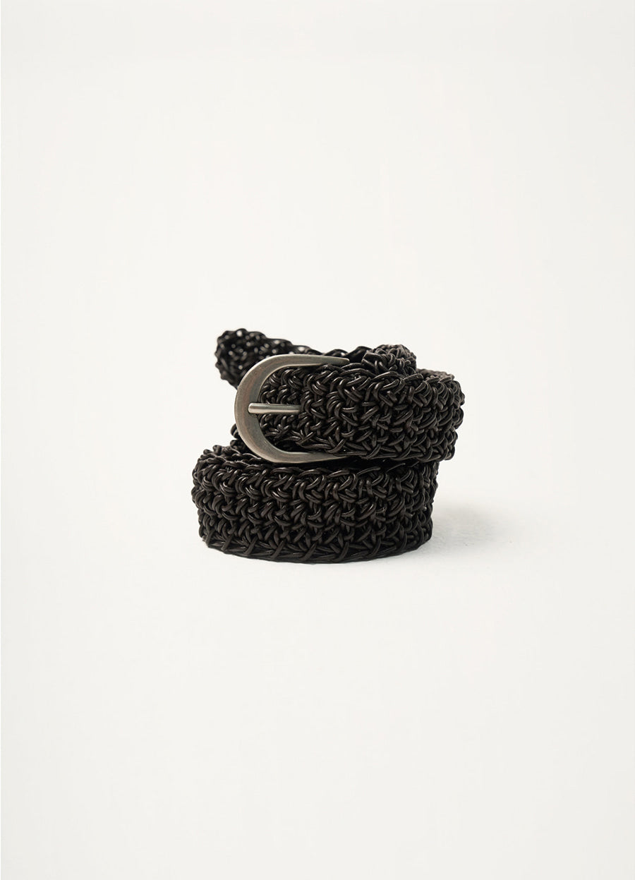 Nothing Written Textured weave belt (Dark brown)