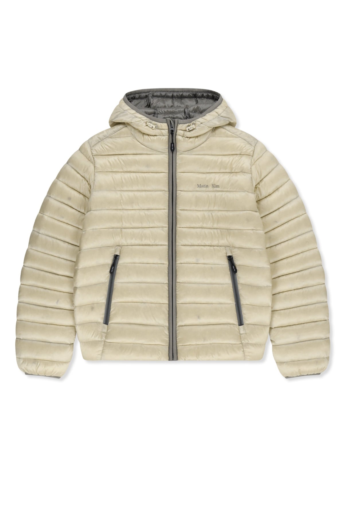 Matinkim Contrast Trim Light Down Hoody Jumper IN Light Beige