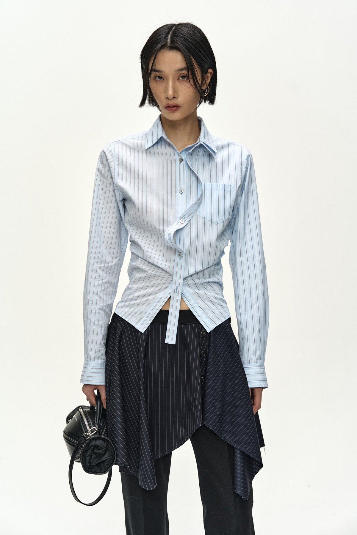 Andersson Bell Asymmetric Wrap Skirt-Layered Bootcut Trousers