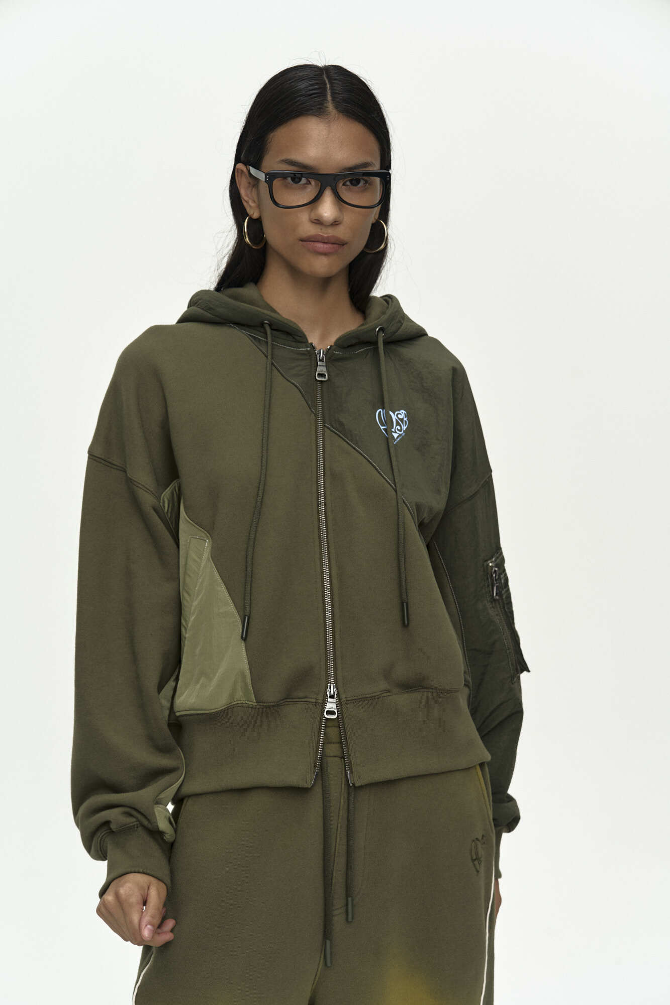 Andersson Bell Patchwork MA-1 Hoodie Zip UP
