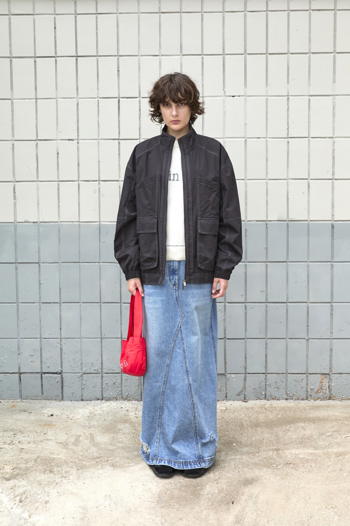 [matinkim] UTILITY BOMBER JUMPER FOR WOMEN IN BLACK