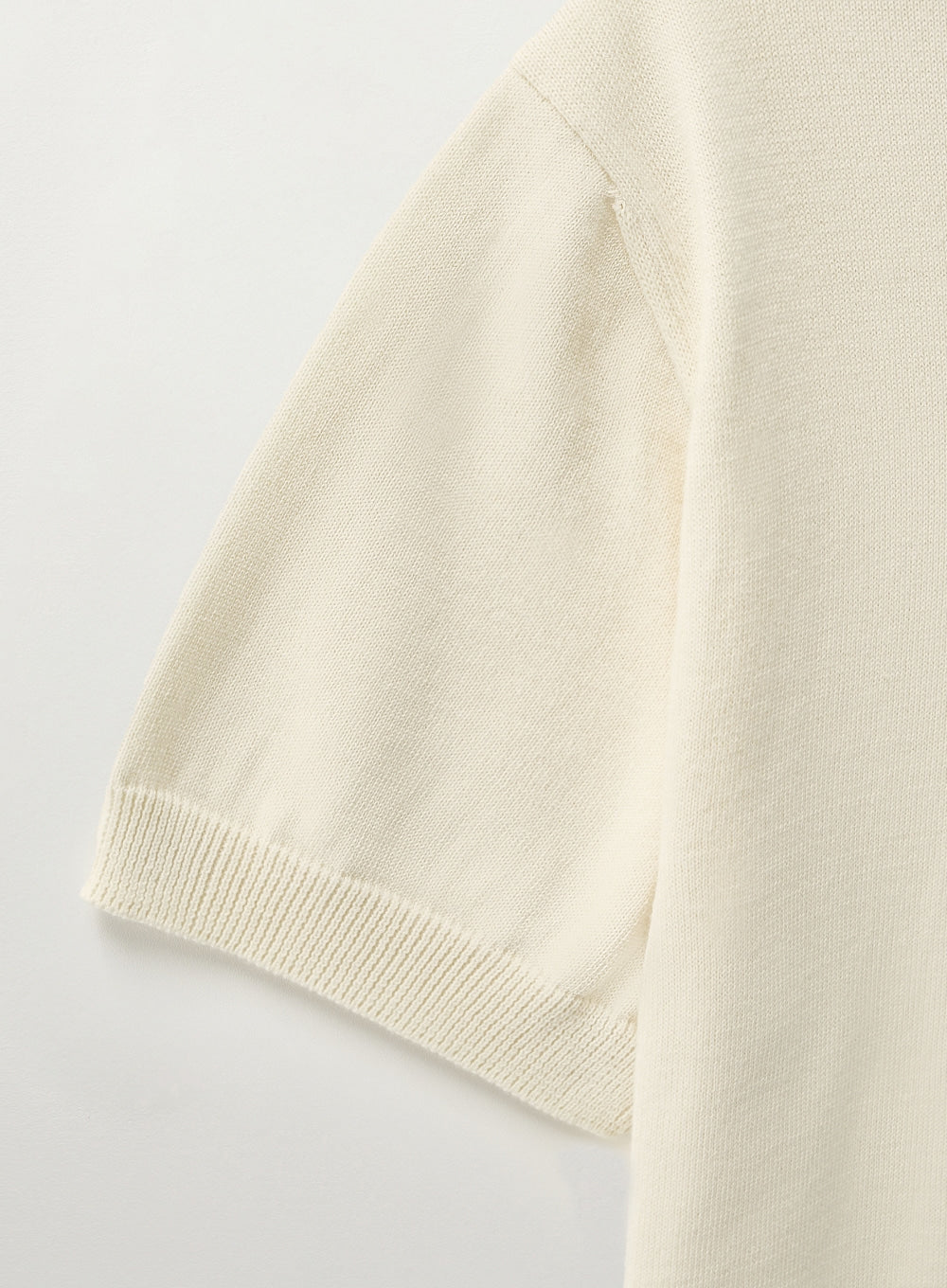 [satur] (W) Fine Half Pique Polo Knit - Cream