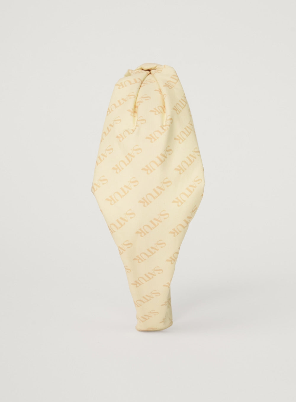 [satur] (W) Classic Logo Shirring Hairband - Cream