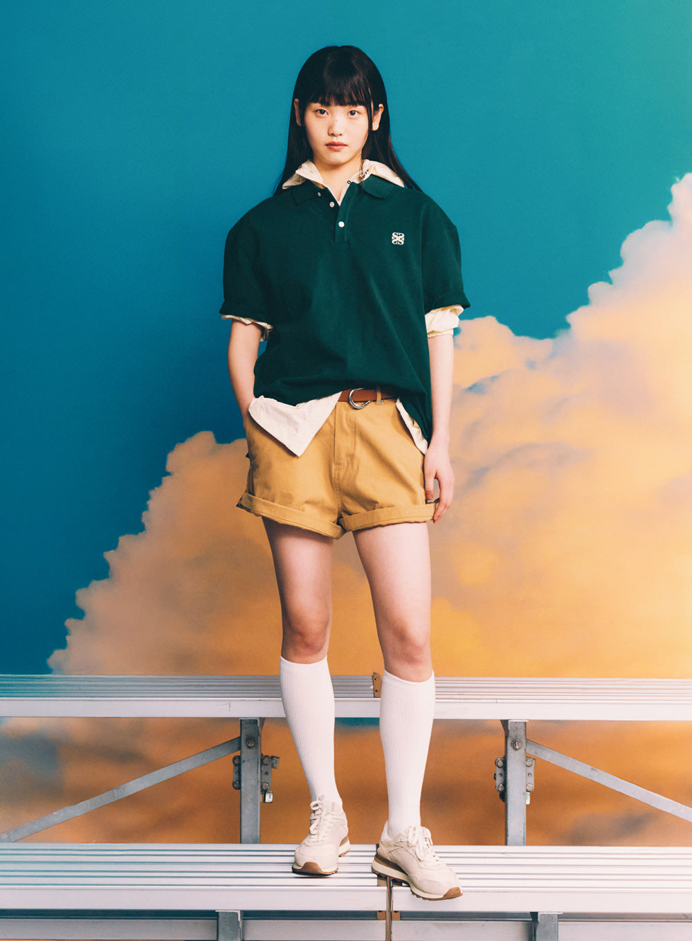 [satur] (W) Basic Pique Polo T-Shirt - Green