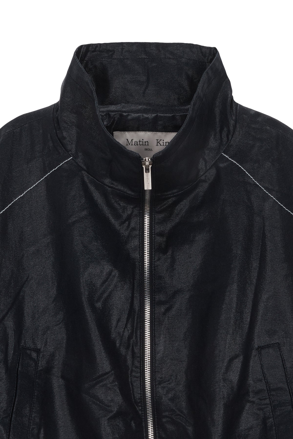 [matinkim] MATIN ROUGH COATING CROP BOMBER IN NAVY