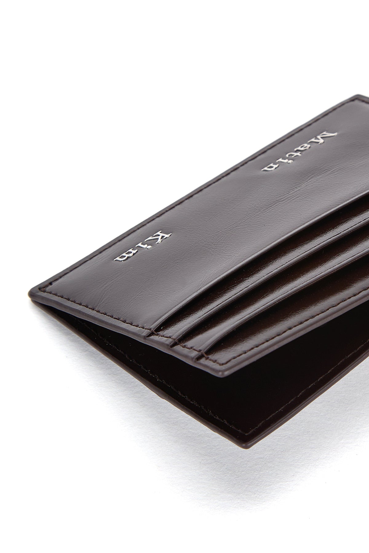 Matinkim Matin Kim Steel Logo Card Wallet IN Brown