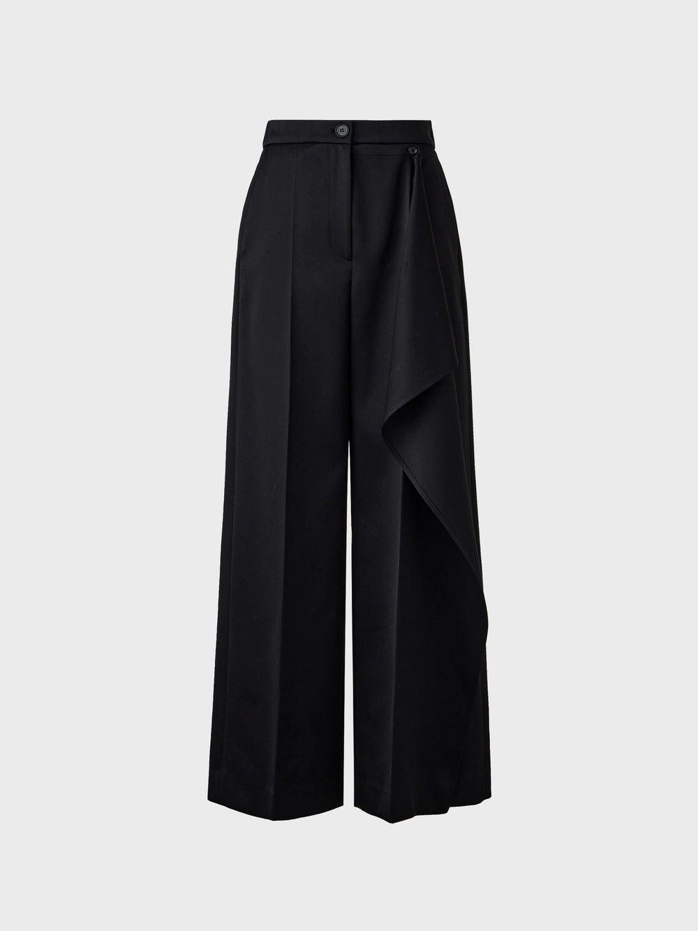 EENK Front Drape Layered Pants - Black