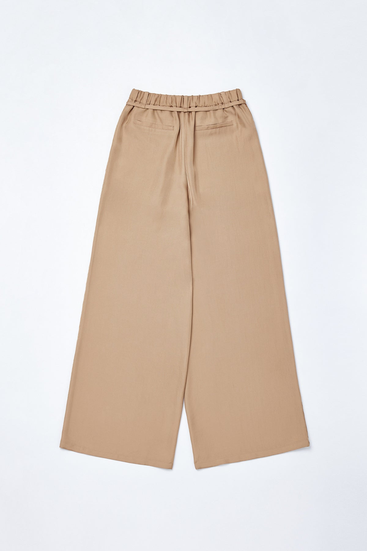 Matinkim Belted Silky Wide Pants IN Beige