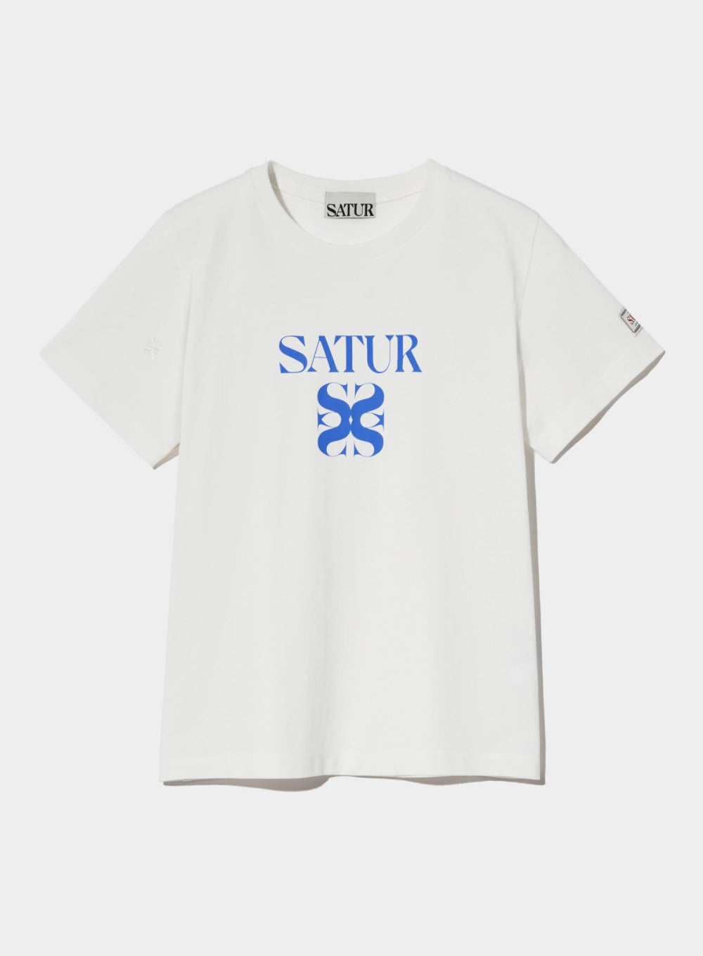 [satur] (W) Classic Logo T-Shirt - White Blue