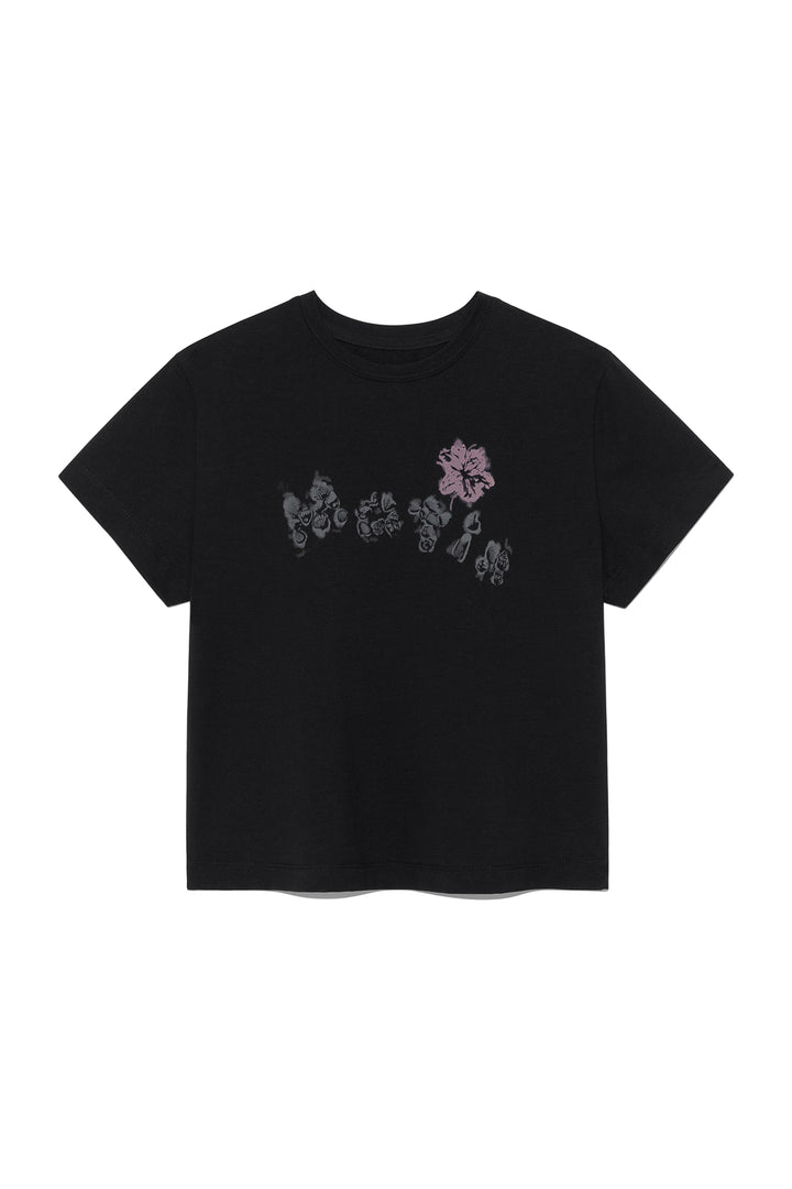Matinkim Bubbly Graphic Printing Top IN Black