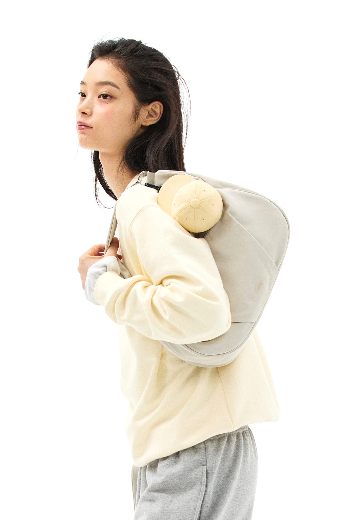 Emis Tonal 2Way Shoulder Bag-Ash Beige