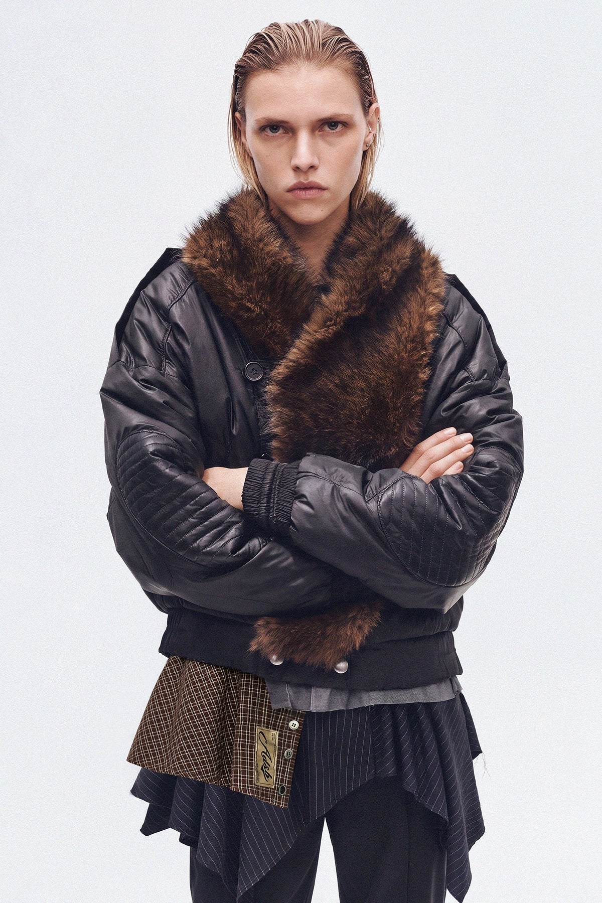 Andersson Bell Fur Shawl Collar Puffer Jacket