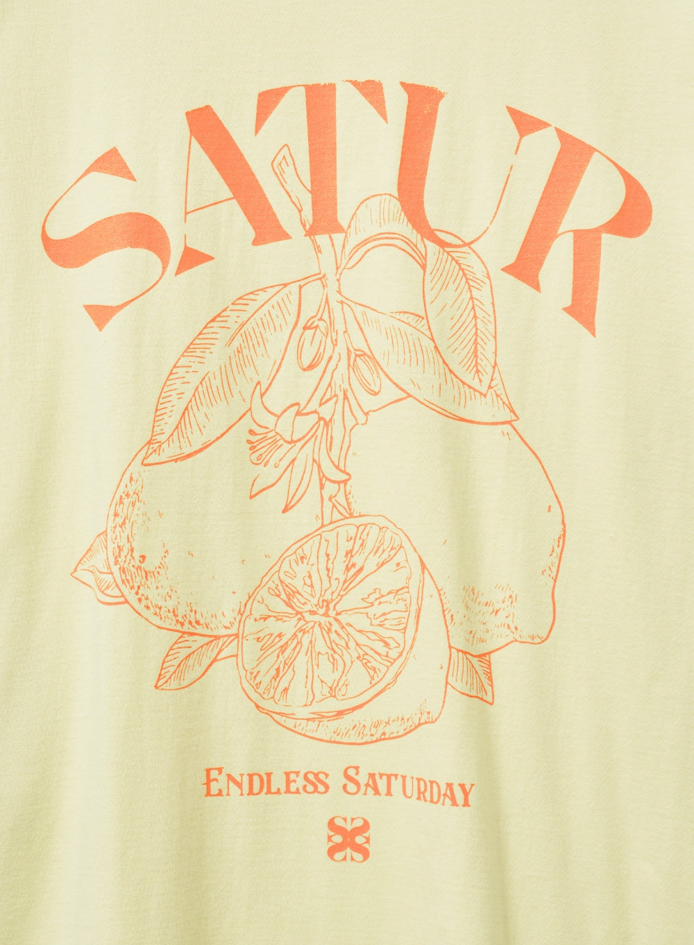 [satur] (W) Capri Citron Drawing Summer Graphic T-Shirt - Yellow