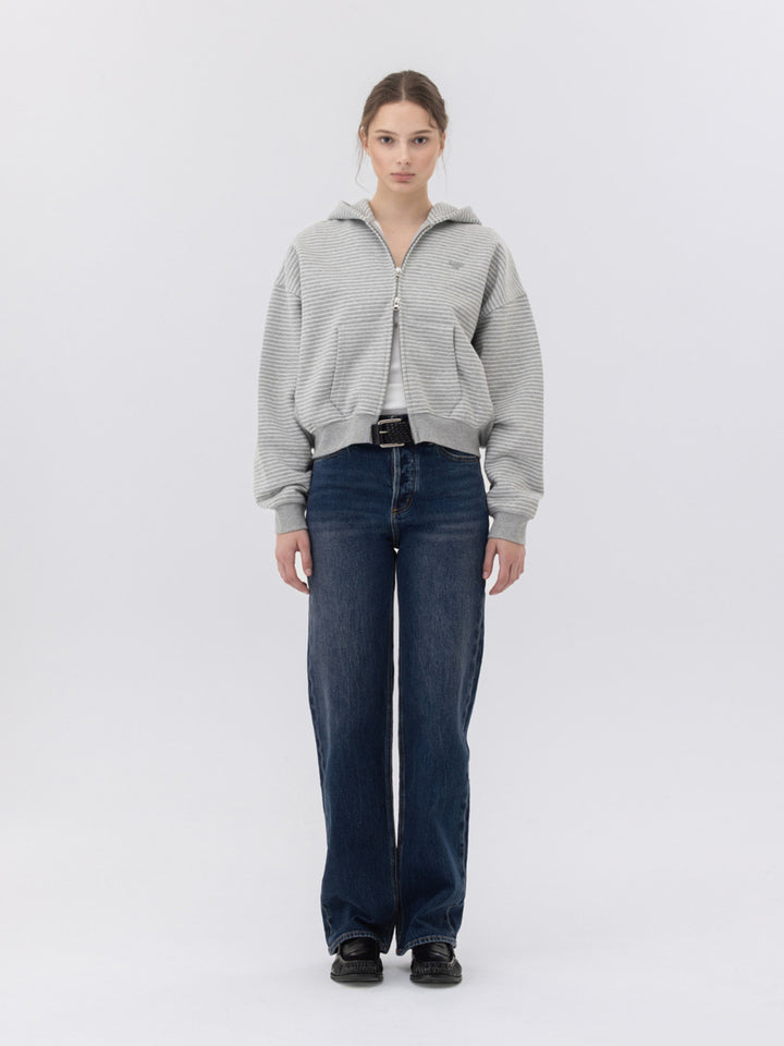 GLOWNY 90s High Rise Wide Leg Jeans (Long) (Deep Blue)