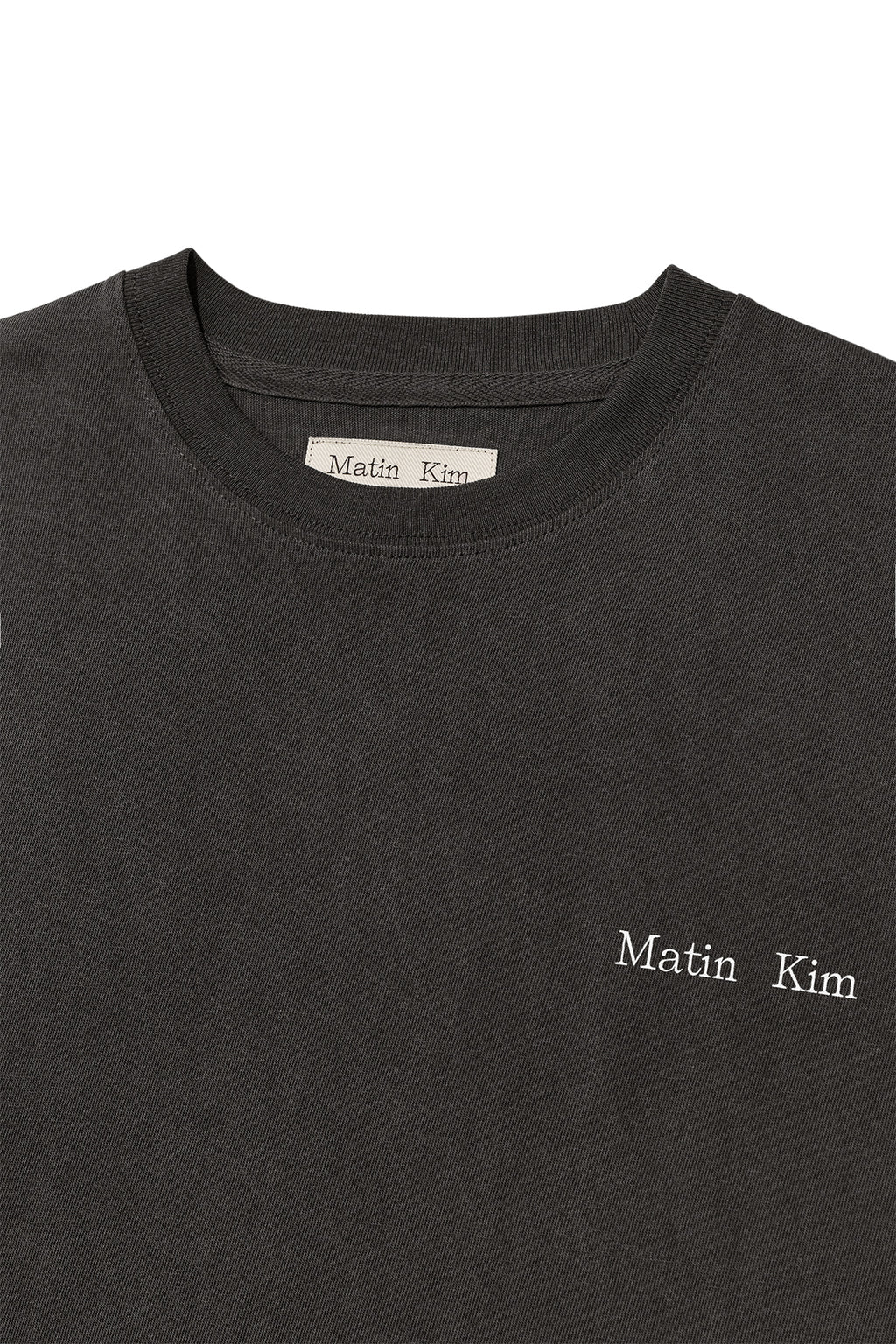 Matinkim Vintage Washed Logo Top For Women IN Charcoal