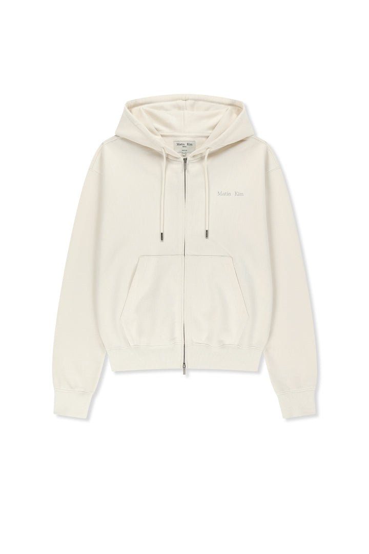 Matinkim Back Logo Essential Hoody Zip UP IN Ivory