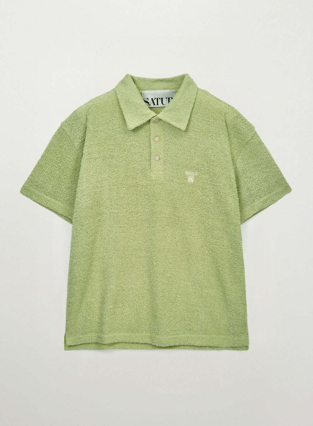 [SATUR] Hairy Collar T-Shirt - Light Green