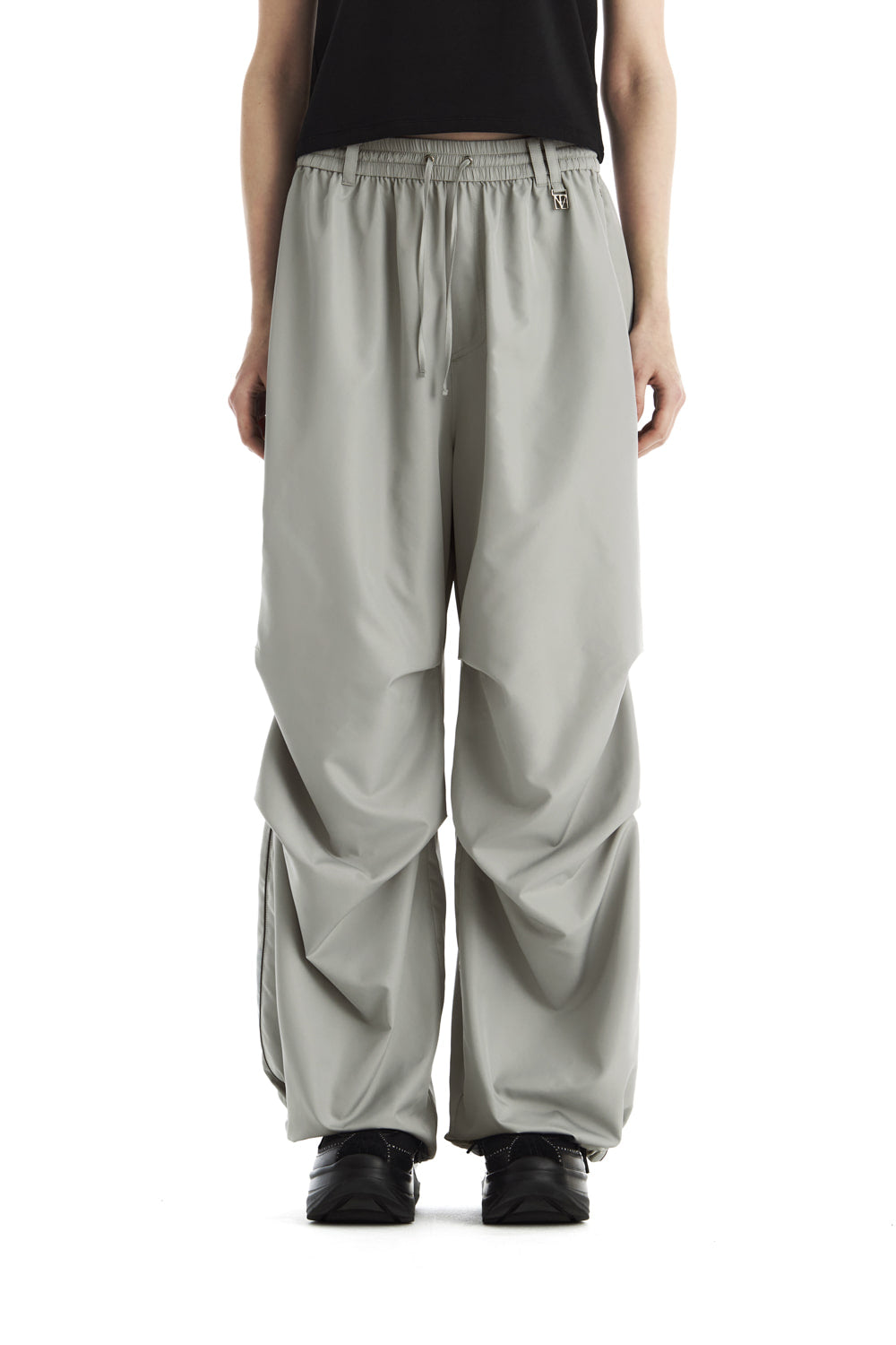 Treemingbird Contrast Piping Set-Up Track Pants Gray
