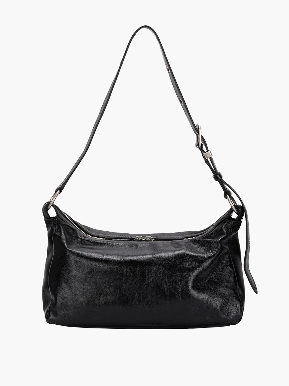 Margesherwood Outpocket Hobo black glossy plain