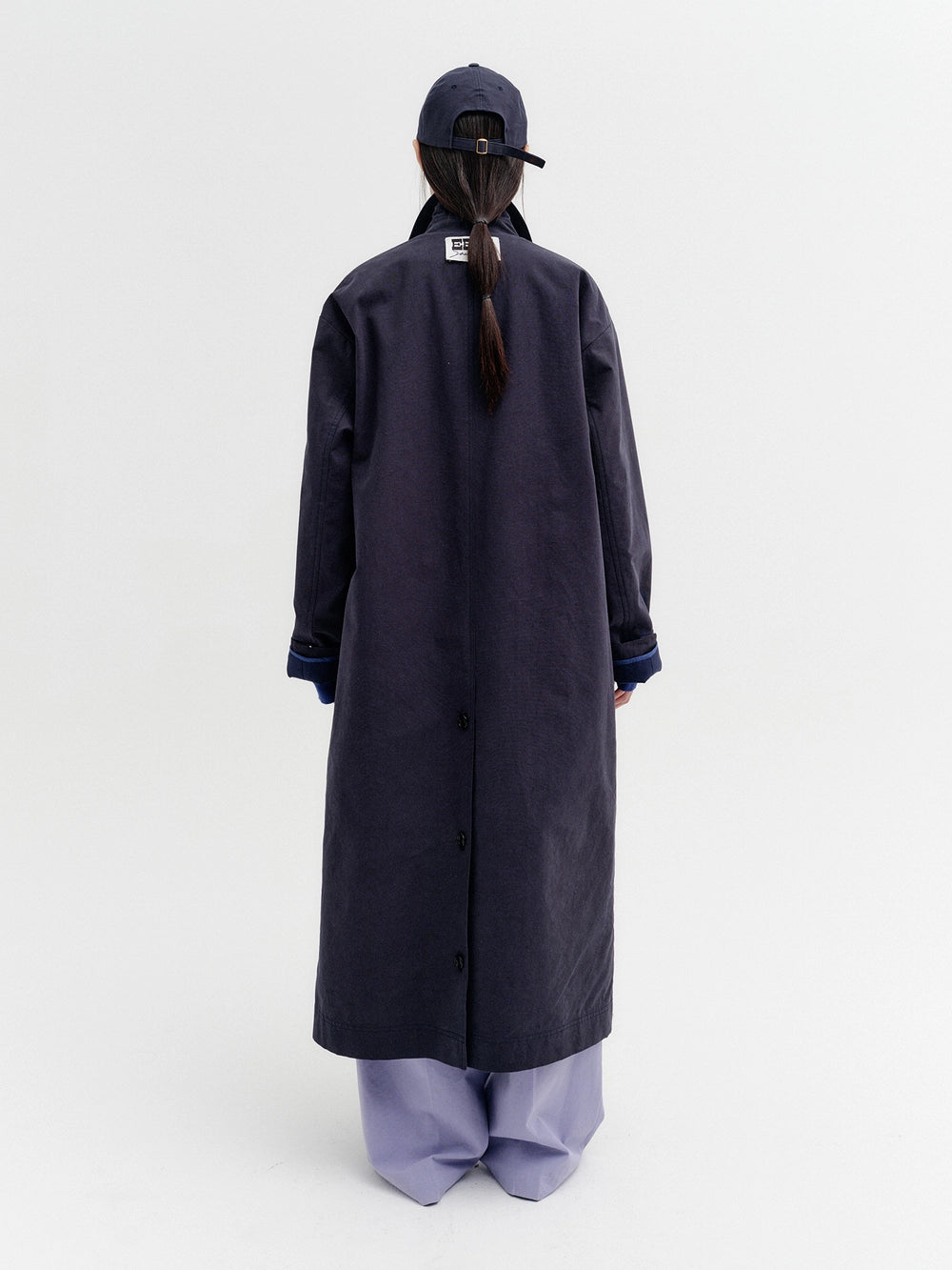 EENK Reversible Contrast Panel Coat - Navy