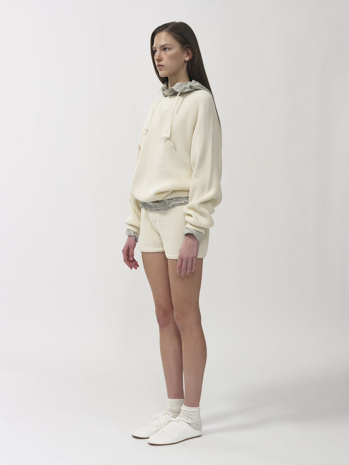 Nothing Written Waffle mini sweat pants (set-up) (Ivory)