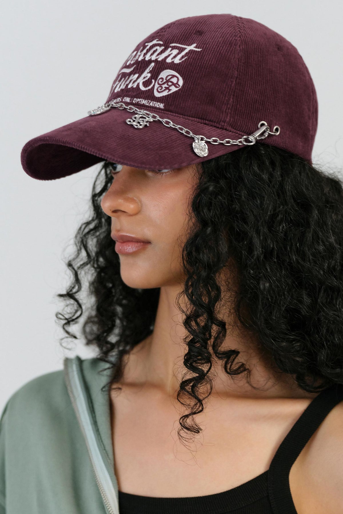 Instantfunk Peak Corduroy Ball Cap - Burgandy