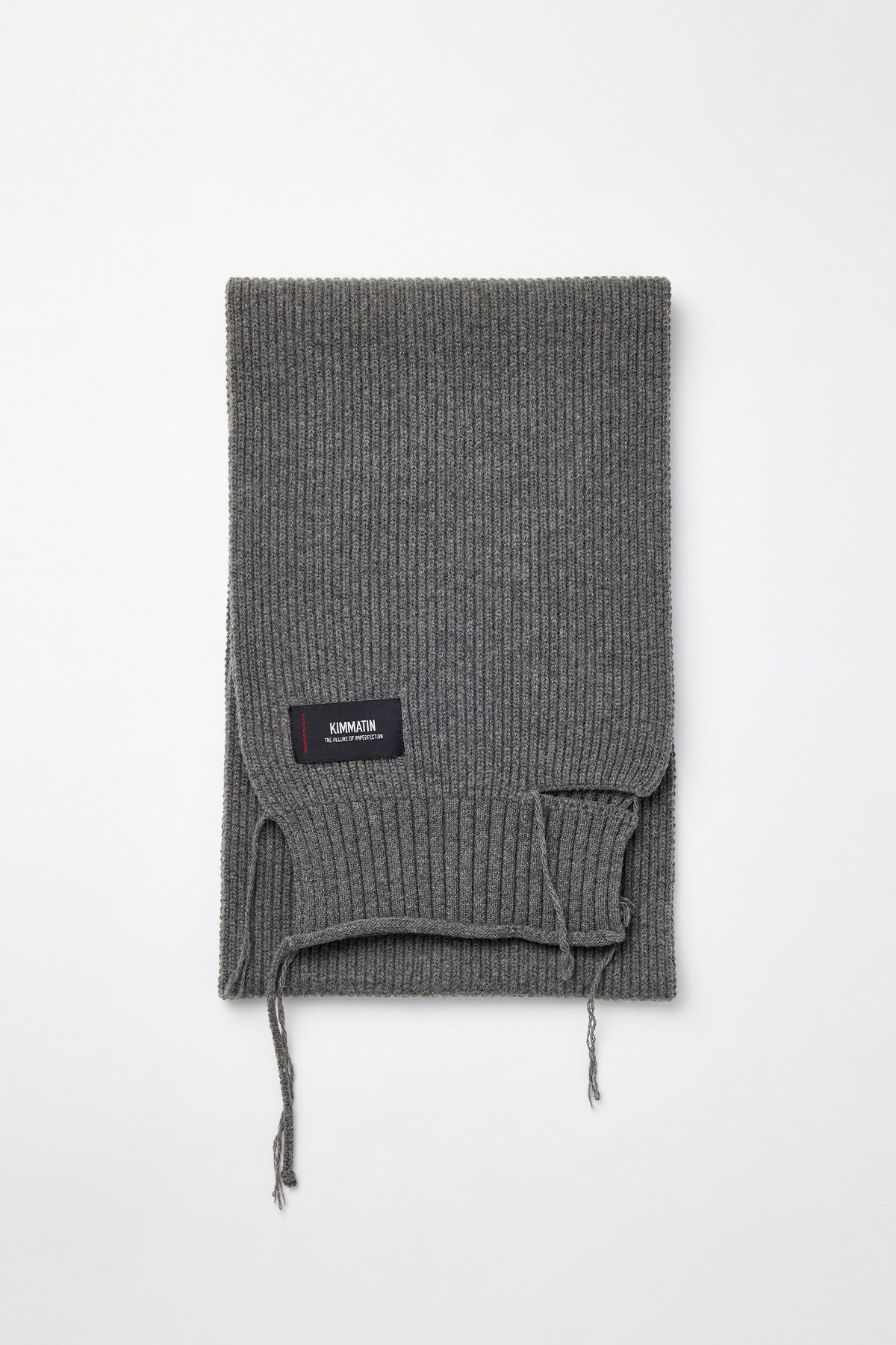 Matinkim Cut Out Wool Knit Muffler IN Grey