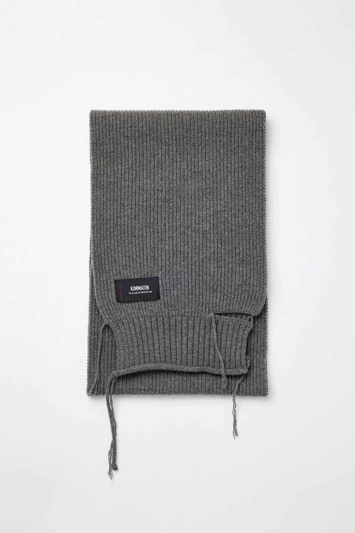 Matinkim Cut Out Wool Knit Muffler IN Grey