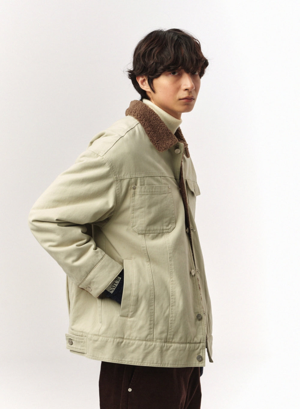 Satur Maron Trucker Jacket - Cream